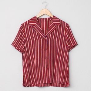 Vintage Women’s Striped Button-Up Shirt